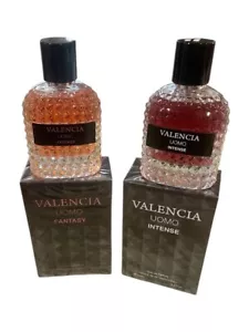 Valencia Uomo Cologne Lot Fantasy & Intense. Men’s Fragrance. 3.4oz - Picture 1 of 1