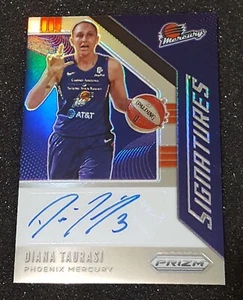 DIANA TAURASI 2020 PANINI PRIZM WNBA FIRME ARGENTO HOLO AUTO FENICE MERCURIO - Foto 1 di 2