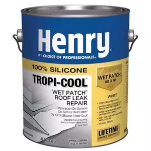 885 Tropi-Cool Wet Patch White 100% Silicone Roof Leak Repair Sealant 0.90 Gal. - Picture 1 of 3