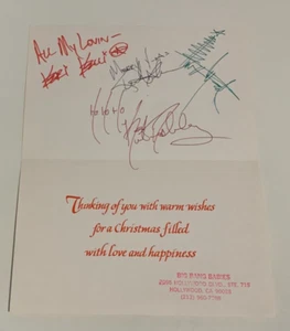 Tarjeta de felicitación navideña autografiada de BIG BANG BABY GLAM Rock ¡¡¡RARA!!!! - Imagen 1 de 2