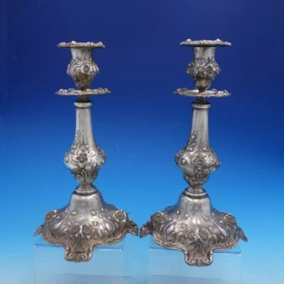 Les Six Fleurs by Reed & Barton Sterling Silver Pair of Candlesticks (#4171) - Image 1 of 4