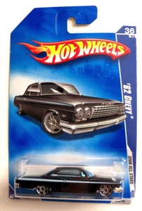 HOT WHEELS 2008 ALL STARS '62 CHEVY HARDTOP BLACK NICE UNBLEMISHED CARD HTF NIP - Picture 1 of 2