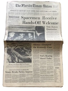 july 25, 1969 moonday Florida Times Newspaper Apollo 12 and Kennedy Case - Picture 1 of 8