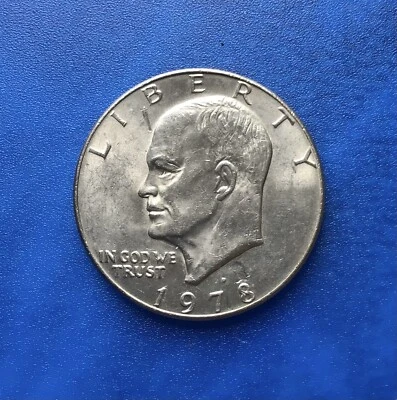 1978 D Eisenhower Dollar Obverse STRUCK THRU ERROR - Image 1 of 4