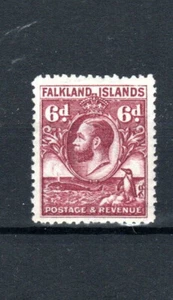 Falkland Islands 1936 6d reddish-purple Whale and Penguins SG 121a MH - Picture 1 of 1