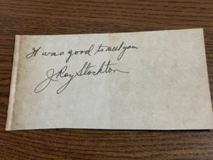 J. ROY STOCKTON SIGNED AUTOGRAPHED CUT! Cardinals Sportswriter! Spink HOF! - Picture 1 of 3