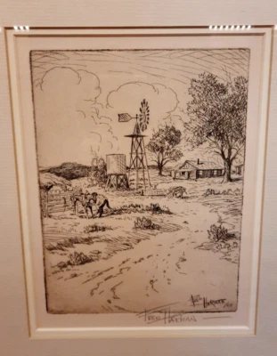 Fred Harman Ilustración Original Firmado ARTISTA ROJO RYDER Escena Occidental Foto 1 de 4