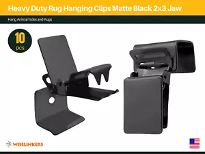 Rug Clips Heavy Duty Matte Black 10 Pcs WISELINKERS - Picture 1 of 8