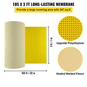 347 Sq.Ft Tile Uncoupling Membrane Roll, 1/8" Thick, Waterproof Underlayment - Picture 1 of 8