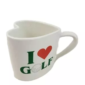 Taza de café golf Golf Gifts & Gallery Inc vintage 1993 en forma de corazón I Love 3,5"H - Imagen 1 de 4