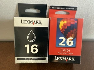 Lexmark 16 & 26 Black & Color Ink Cartridges Genuine New OEM Sealed Box CHEAPEST - Picture 1 of 7