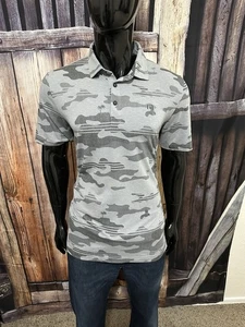 Travis Mathew SS Gray Camo “Heater” Polo Shirt Size Medium NWT $100 - Picture 1 of 6