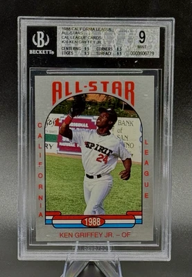 KEN GRIFFEY JR. 1988 CAL LEAGUE ALL-STARS (RC) BGS 9 COMO NUEVO MiLB Novato Foto 1 de 3