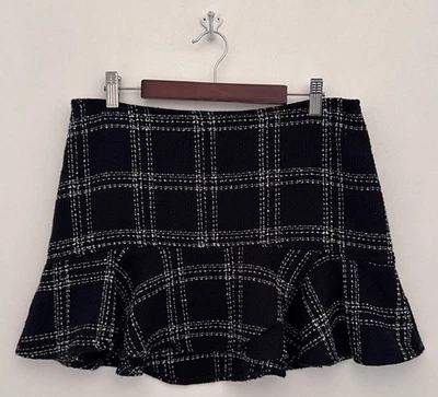 XHILARATION Mujer 9 Negro Cuadros Cierre Cremallera Años 90 Y2K Mini Abrazador de Cadera Tiro Bajo Foto 1 de 4