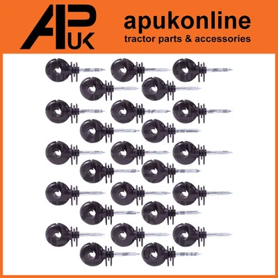 APUK 25 x Isolatori Anello Vite Nero Recinzione Elettrica Palo Filo Recinzione Polywire