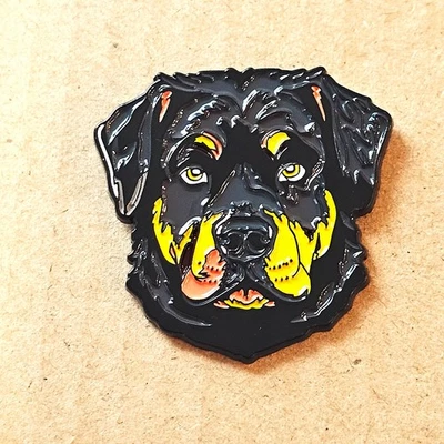 Prendedor esmaltado Rottweiler negro y tostado solapa facial de perro insignia amante de las mascotas coleccionable Foto 1 de 3