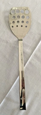 Vtg Rosle Stainless Steel Perforated Turner with Hook Handle, 14.5-Inch - Image 1 of 4