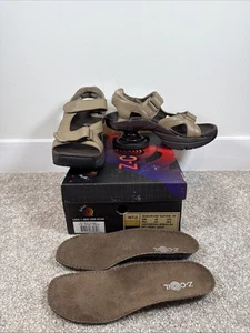 Z-COIL Sidewinder Brown Leather Sandals Spring Pain Relief Comfort Shoes W7 - Imagen 1 de 10