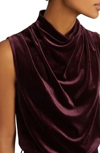 NWT Reiss, Berry Lola-shell velvet top, Small - Picture 1 of 6