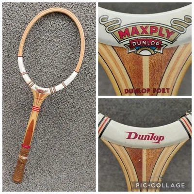Raqueta de tenis Dunlap Maxply de colección nueva en stock antiguo envoltura encordada en agarre Foto 1 de 4