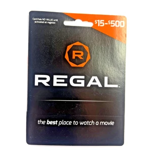 Regal Gift Card $15-$500 Physical Card – Movie Theater Tickets – No Expiration - Picture 1 of 3