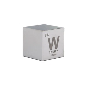 1.5" Tungsten Cube with Periodic Engraving - Picture 1 of 2