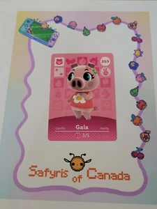 Carte amiibo Gala #265 Animal Crossing authentique jamais scannée - Photo 1/3