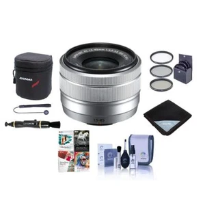 Fujifilm XC 15-45mm f/3.5-5.6 OIS PZ Lens, Silver with Premium Accessories Kit - Picture 1 of 11