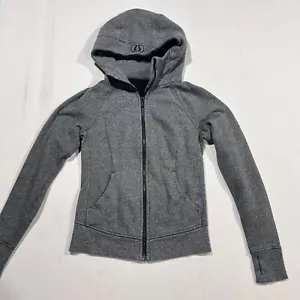 Lululemon Charcoal Gray Snorkel Scuba Hoodie Women Full Zip Size 4 - Picture 1 of 7