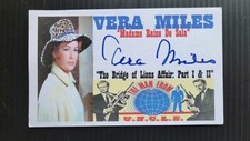VERA MILES "U. N. C. L. E." "MADAME RAINE DE SALA" AUTOGRAPH 3X5 INDEX CARD