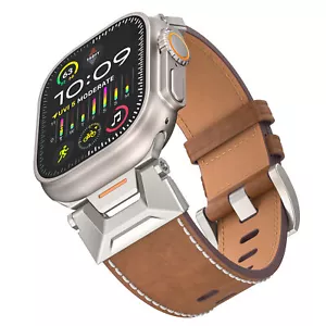 Echtleder Bandarmband für Apple Watch Ultra 49 mm iWatch 9 8 7 6 5 42/44/45 - Bild 1 von 24