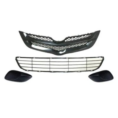 Bumper Lower & Upper Grille & Fog Lamp Trim For 2007-2008 Toyota Yaris Set 4Pcs Foto 1 de 4