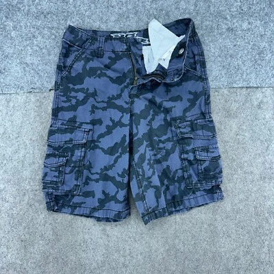 Shorts masculino No Fear 12 azul preto camuflado utilitário de carga bolso logotipo caminhada ao ar livre - Imagem 1 de 4