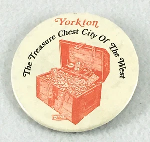 Yorkton The Treasure Chest City of the West Advertising Promotional Pin Vintage - Picture 1 of 6