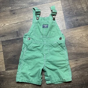 Oshkosh B’gosh Solid Green Jumper Overalls Short 24 Mo. Vestpak Vintage Unisex - Picture 1 of 7