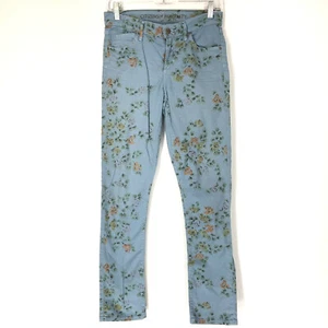 Citizens of Humanity 26 Pants Mandy High Waist Retro Slim Roll Up Blue Floral - Picture 1 of 8