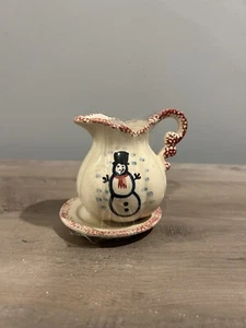 Taza de té muñeco de nieve con plato a juego - vintage - China - nieve - Imagen 1 de 5