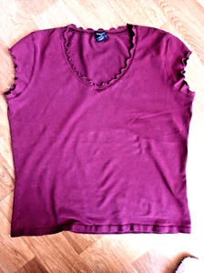 GAP MAROON TOP SIZE 16 COTTON, LYCRA SPANDEX STRETCHY - Picture 1 of 7
