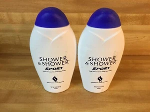 2 Shower To Shower Sport Absorbent Body Powder 8oz Each White Bottles Blue Lid - Picture 1 of 1