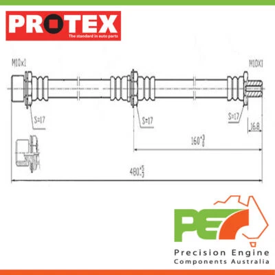2x Manguera hidráulica nueva *PROTEX* - delantera para TOYOTA CRESSIDA MX62R 4D Sdn tracción trasera Foto 1 de 4