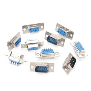 5 paires de connecteurs DB9 mâle et femelle RS232 9 broches fil soudure port série prise - Photo 1/8