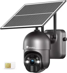 Ctronics 3G/4G LTE Überwachungskamera mit SIM Karte Aussen, 2K PTZ Solar Kamera - Bild 1 von 7