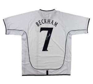 David Beckham Signed England National White 2002 Replica Jersey - Picture 1 of 4