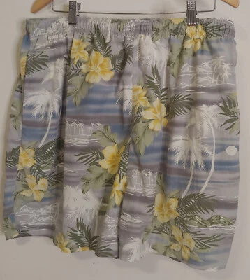 Tommy Bahama Gris Amarillo Hibisco Bañador Corto Para Hombre 2XL XXL Foto 1 de 4
