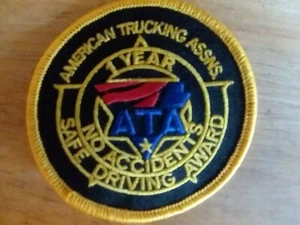 American Trucking Assns. ATA No Accidents 1 yr. Safe Driving Award Patch - Picture 1 of 2