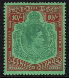 LEEWARD IS 1938-51 10s 1st PRINTING, SG 113, MINT, USUAL STREAKY GUM, CAT. £200 - Picture 1 of 2