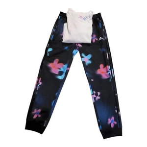 Adidas Girls Active Pants Size L 14 Multicolor Regular Fit  WITH Matching SHIRT - Picture 1 of 4