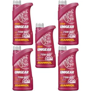 5x MANNOL 1 Liter 8109 Unigear 75W-80 Getriebeöl API GL-4/GL-5 MIL-L 2105 C - Bild 1 von 1