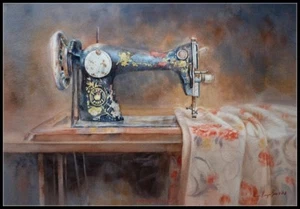 Diagramme Handarbeit DIY - gezählte Kreuzstichmuster - Vintage Nähmaschine - Bild 1 von 2