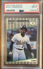 1989 Fleer Update Rickey Henderson #U-54 PSA 8 Fresh Grade